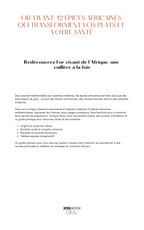 [EBOOK SEUL] OR VIVANT : 12 ÉPICES AFRICAINES QUI TRANSFORMENT VOS PLATS ET VOTRE SANTÉ (FR)