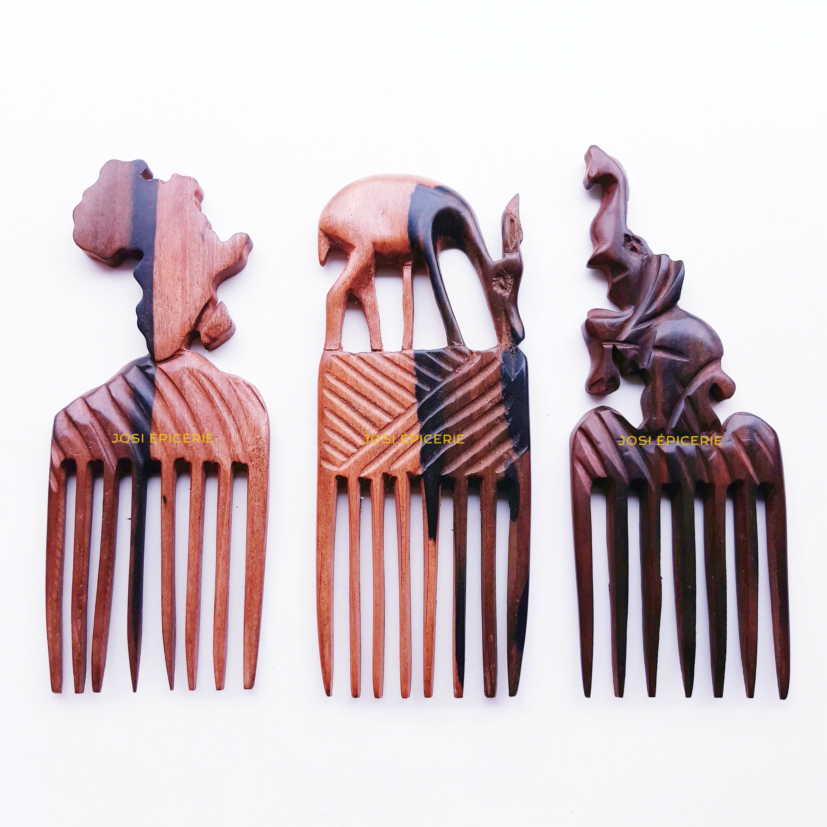 PEIGNE EN BOIS D'ÉBÈNE